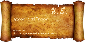 Ugron Sándor névjegykártya
