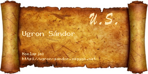 Ugron Sándor névjegykártya